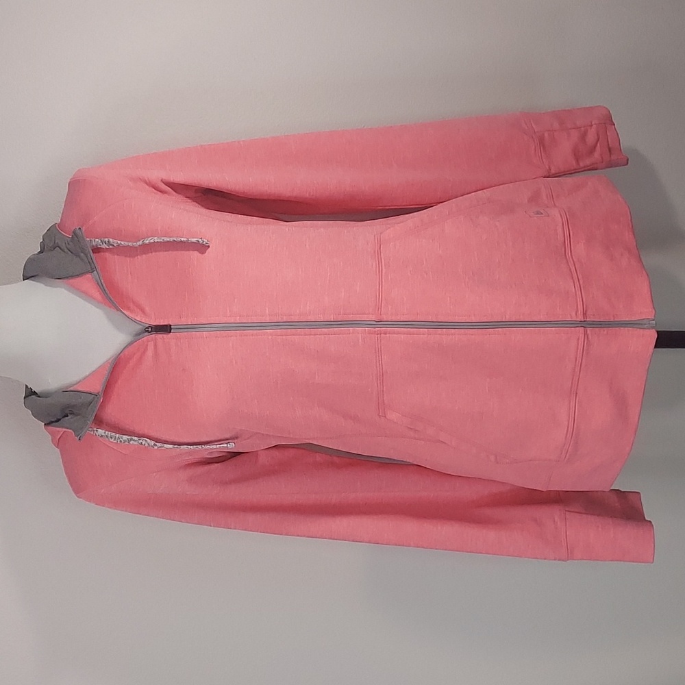 REI Pink Gray Active Performance Zip-Up Jacket w/ Thumbholes Size Medium